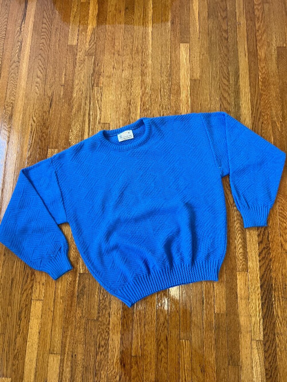 Vintage 80s London Fog USA Made Blue Crewneck Sweater - Men's Large/XL